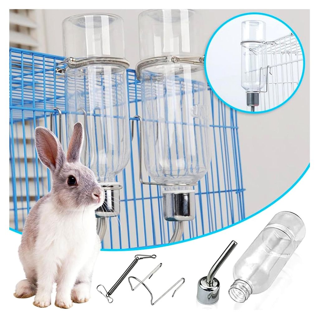 Trinkflasche für Nagetiere, Hängende Automatische Wasserflasche für Haustiere, Tropffreie Wasserflasche für Kaninchen, Meerschweinchen und Hams...