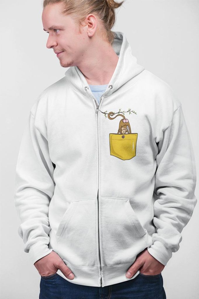 D&B Uni Hoodie ZIPPO00021 Monkey Butt Weiß-Größe XL