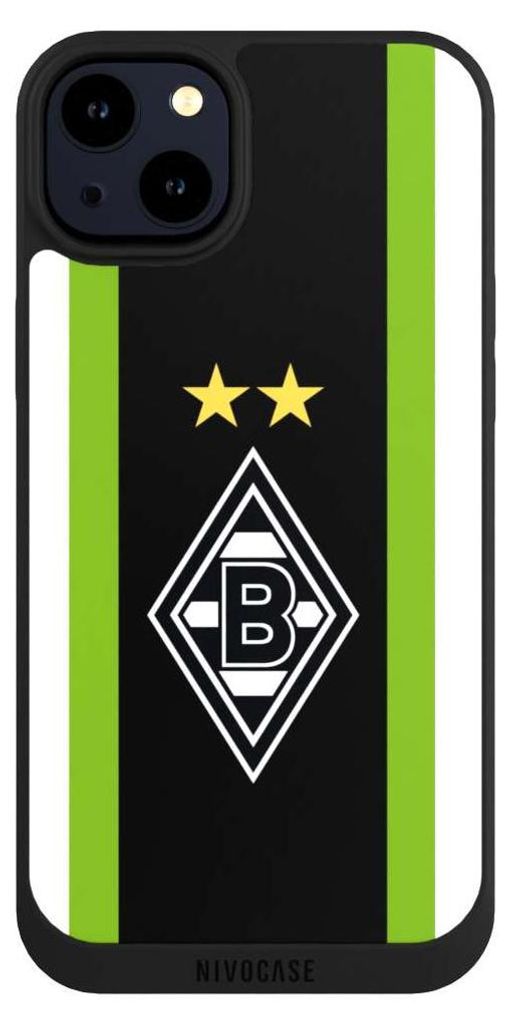 NIVOCASE Handyhülle für Apple iPhone 14 Plus Hülle NIVOpure Case Schwarz Borussia Mönchengladbach Gladbach Logo