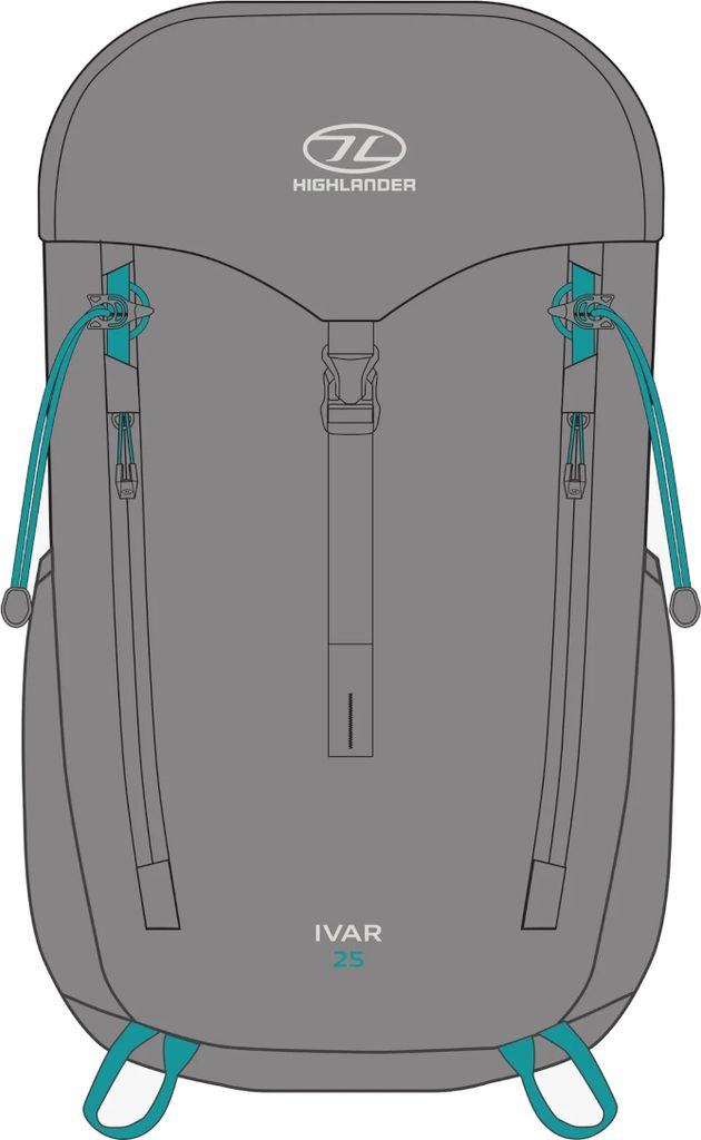 Highlander Rucksack Ivar Haar Grau für Frauen 25 Liter - Grau