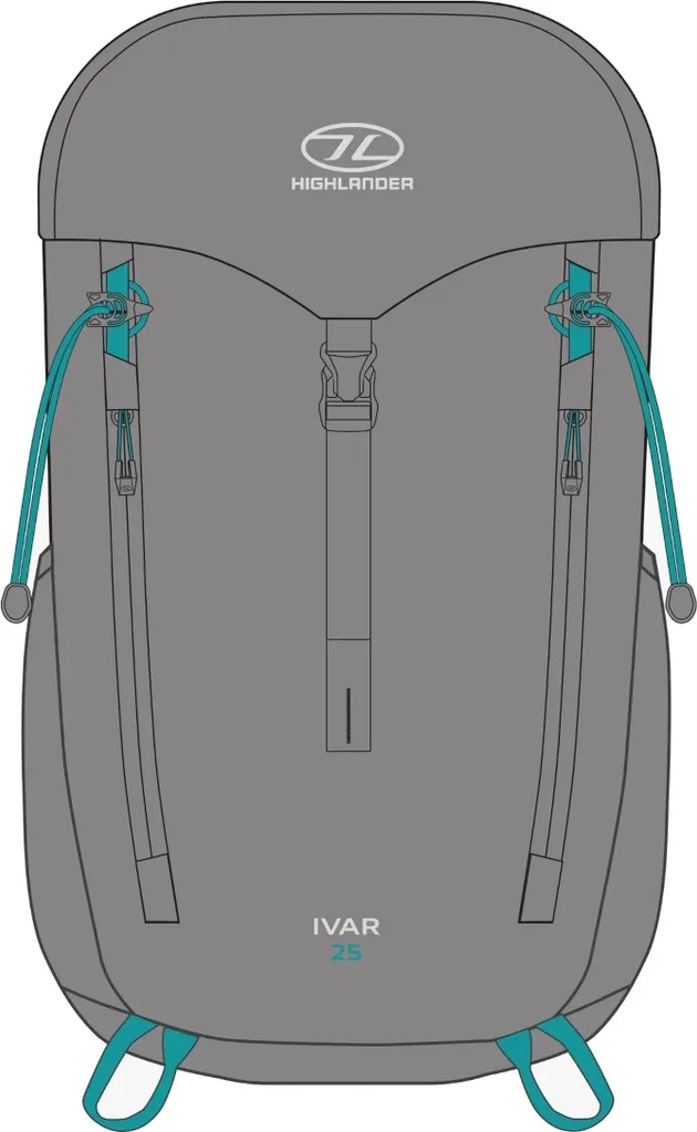 Sac à dos femme 25L Highlander Ivar Ivre avec dos ergonomique Gris