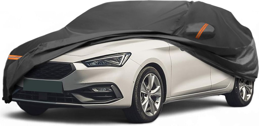 Autoabdeckung fš¹r Seat Leon 2005-2020 PEVA Spunlace Baumwolle Outdoor Voll Autoabdeckung Alle Wetter Wasserdicht Winddicht Schutz mit Passagiert...