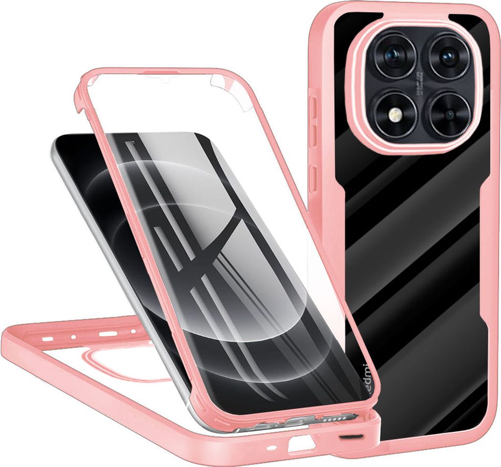 Techsuit ColorVerse 360 Vollschutzhülle mit Displayschutzfolie für Xiaomi Redmi Note 14 Pro/14 Pro Plus / Xiaomi Poco X7 - Rosa