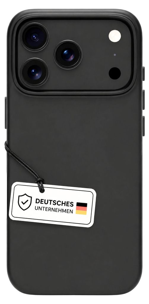 Schwarze Hülle für iPhone - handyhülle mit Displayschutz – Produktbild 