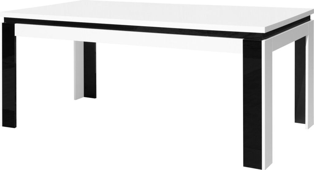 Eettafel LINA – 160 cm – Wit en zwart modern design Productafbeelding 