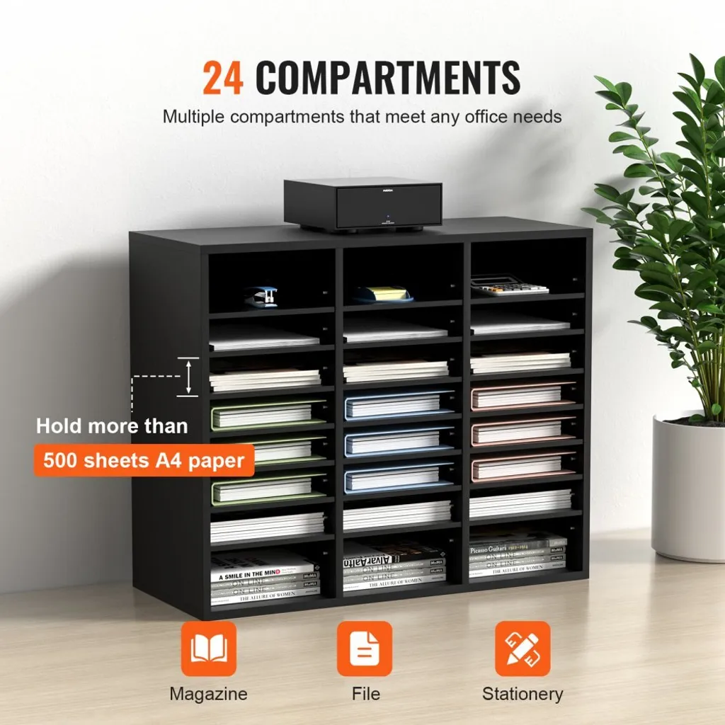 Rangement de bureau pour courrier A4 - Système de tri 24 cases réglable