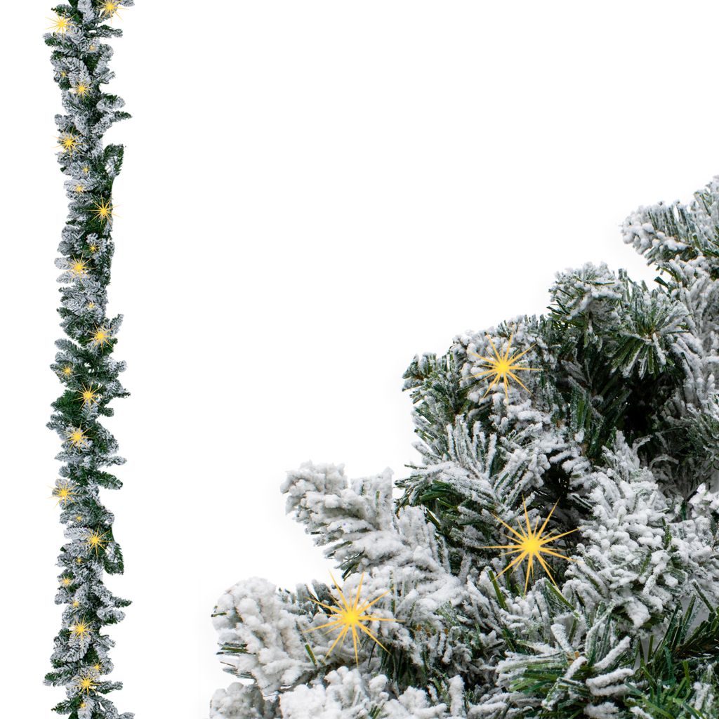 LED Tannengirlande mit Schnee und Glitzer warm weiß Produktbild 