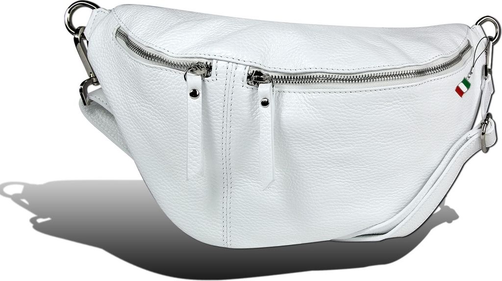 Gürteltasche weiß Florence Tasche Tragegurt passend Leder D2OTF820W
