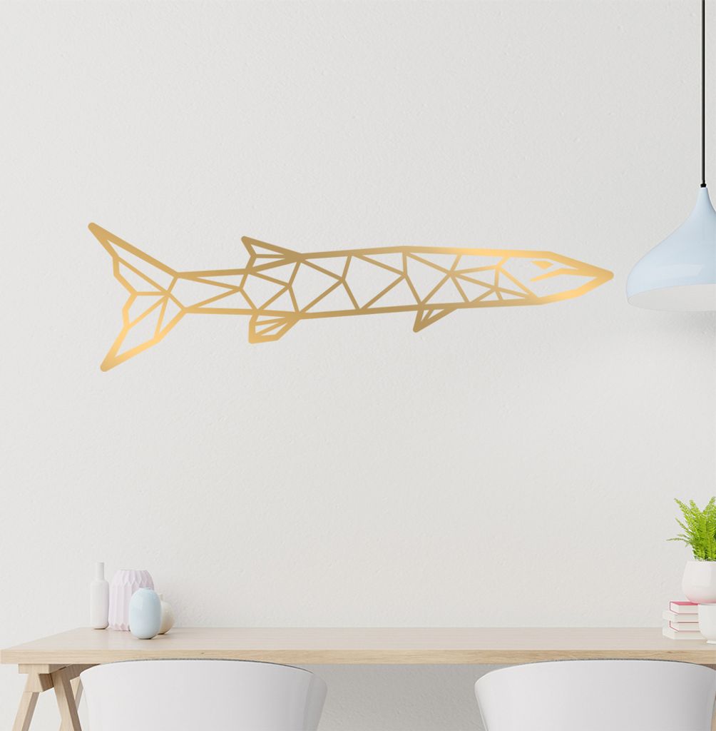 Barakuda Polygon Wandtattoo Wandaufkleber Wall Sticker - Dekoration, Küche, Wohnzimmer, Schlafzimmer, Badezimmer