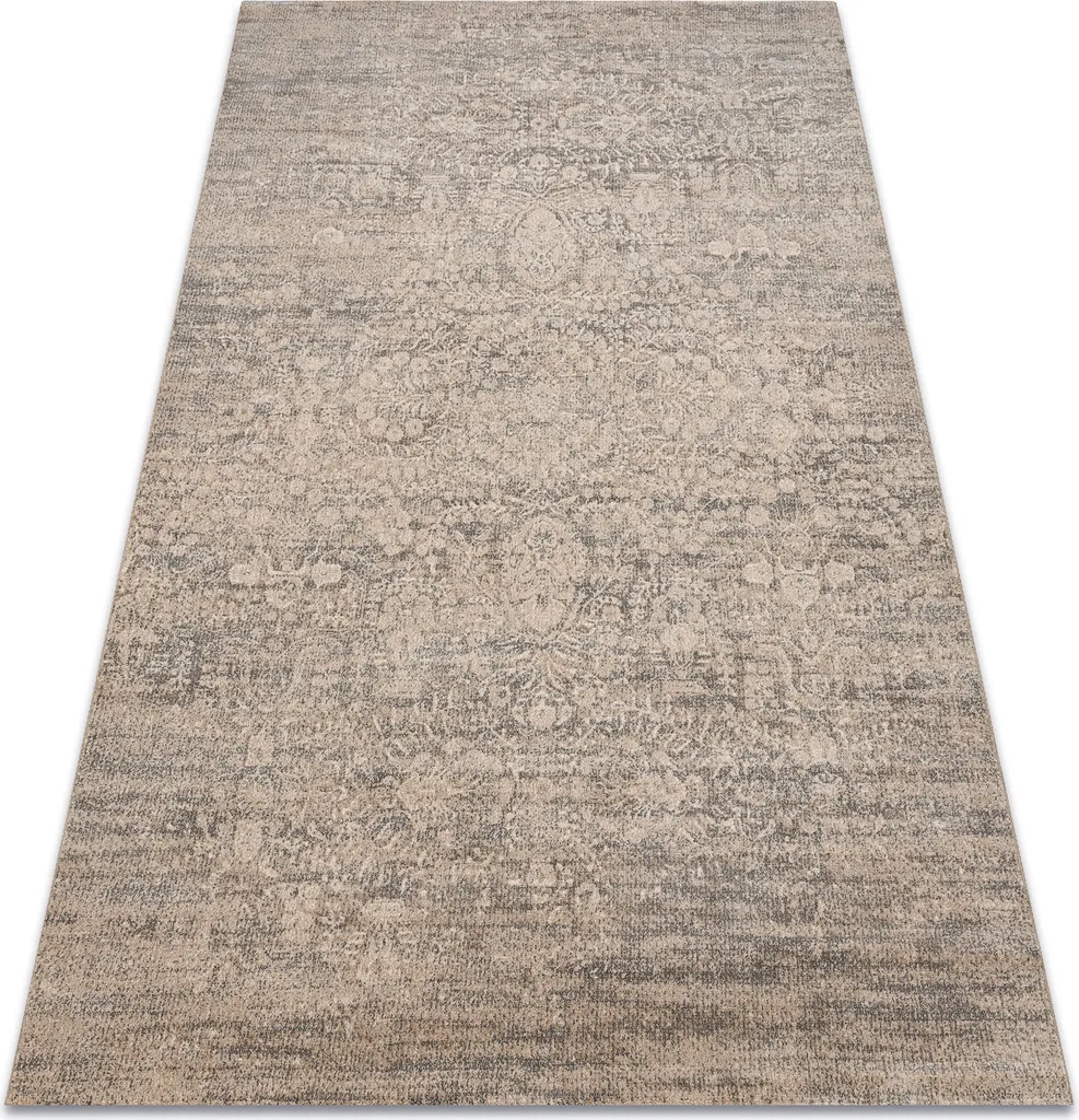 Tapis Laine JADE 45008/110 Beige et Bleu OSTA - 85x160 cm Qualité