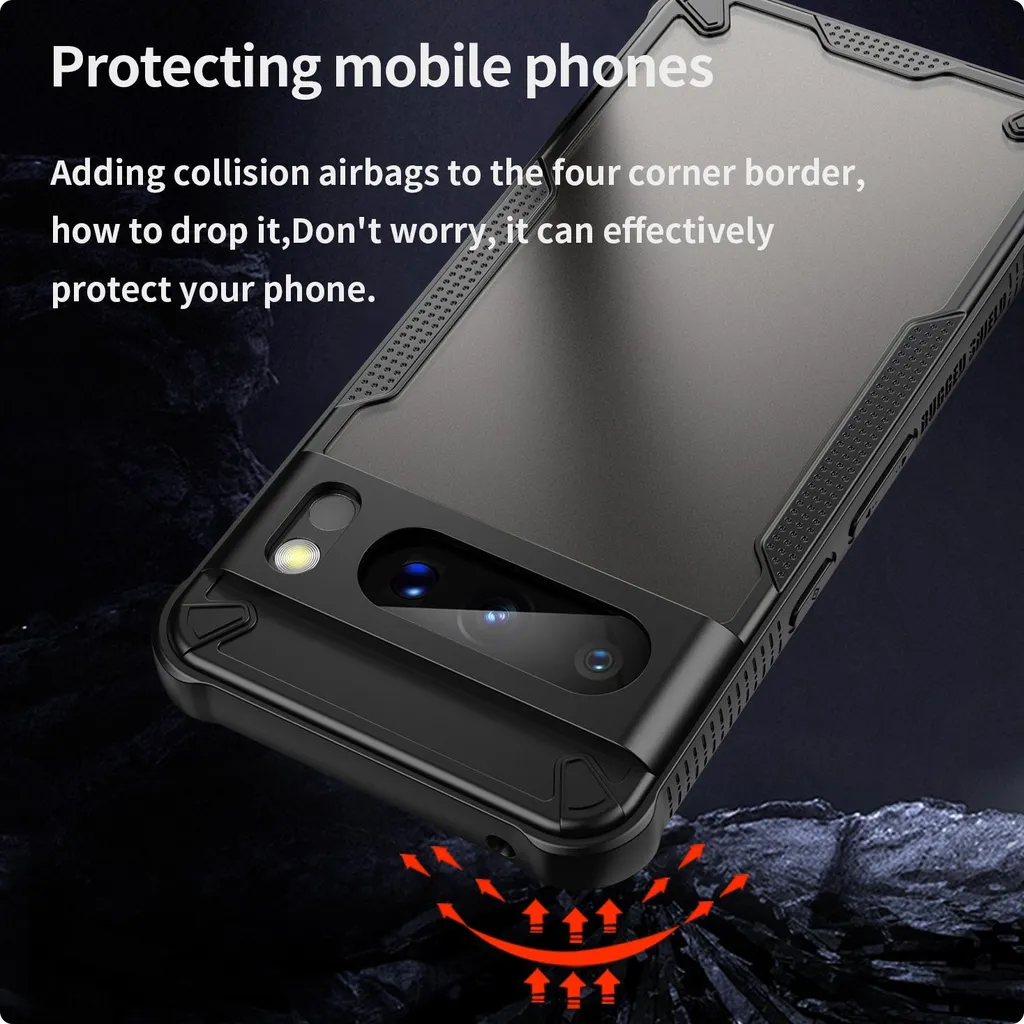 Cover Google Pixel 8 Pro Phonesta - Protezione Semi-Trasparente Nero - 4