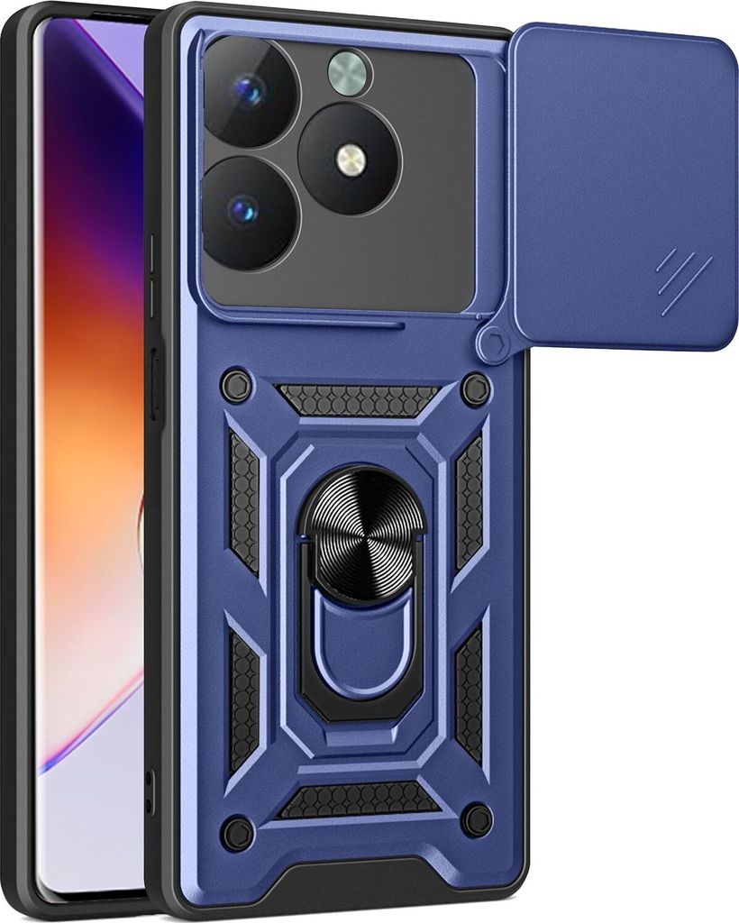 Hülle für Realme C61/Realme C63 4G Magnetische Ring Ständer Halter Dia Kameraschutz TPU Bumper Silikon Schutzhülle Blau