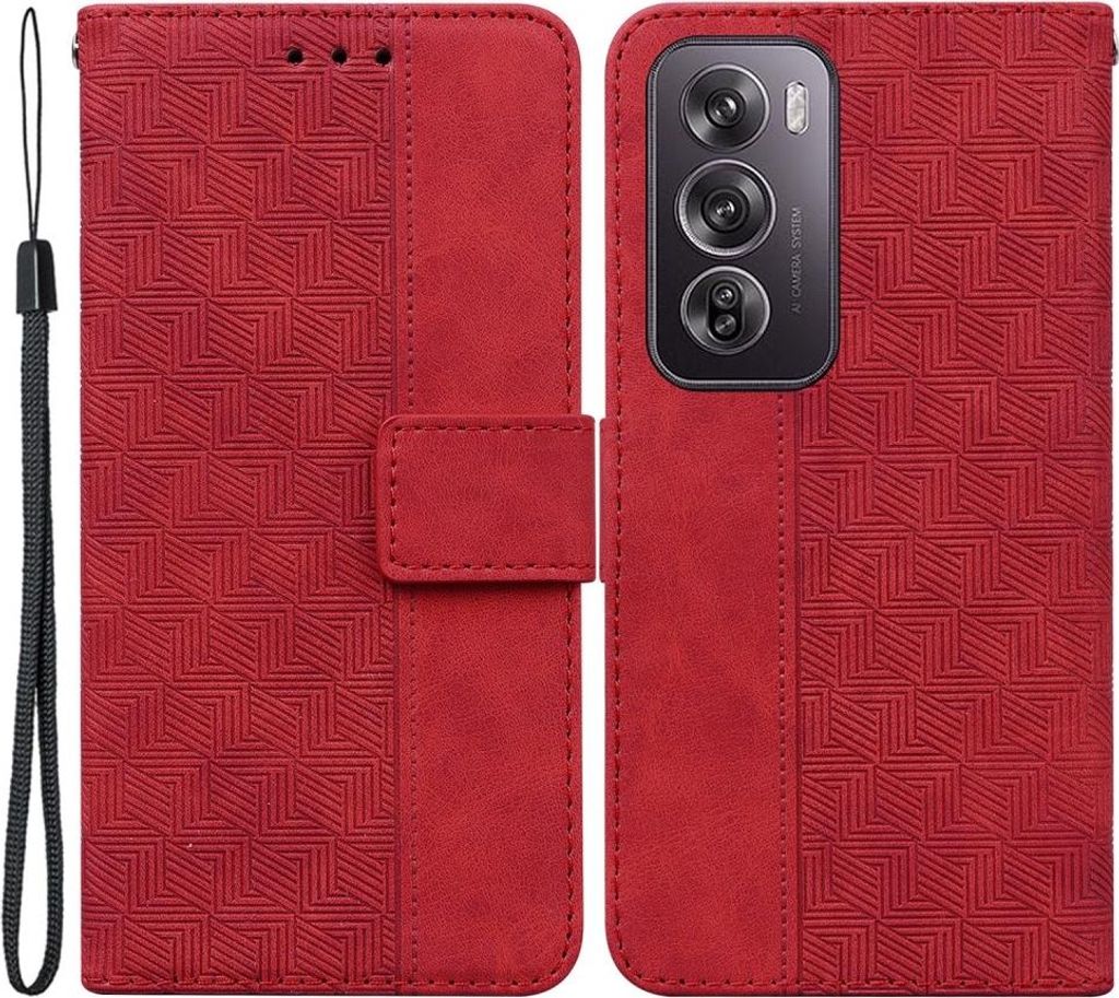 OPPO Reno12 Pro Hülle - Coverup Geometric Klapphülle - Rot