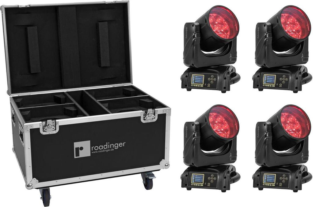 FUTURELIGHT Set 4x EYE-740 MK2 + Case mit Rollen