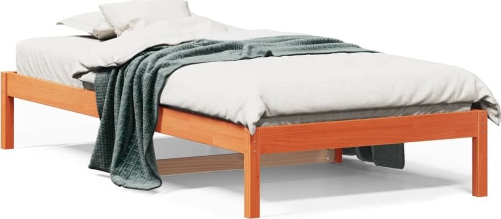 Design Tagesbett Wachsbraun 80x200 cm Massivholz Kiefer, Klassische Betten 2024 Neu