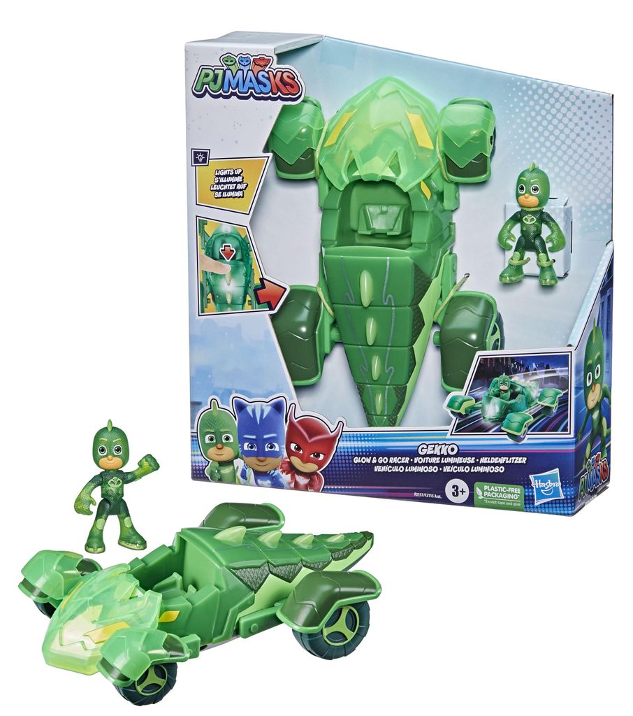 Hasbro- PJ Masks Glow Vehicle Mod sdos, Inklusive 7,5cm Gelenkfigur Spielzeug, Multicolour (F21375X1) HASBRO