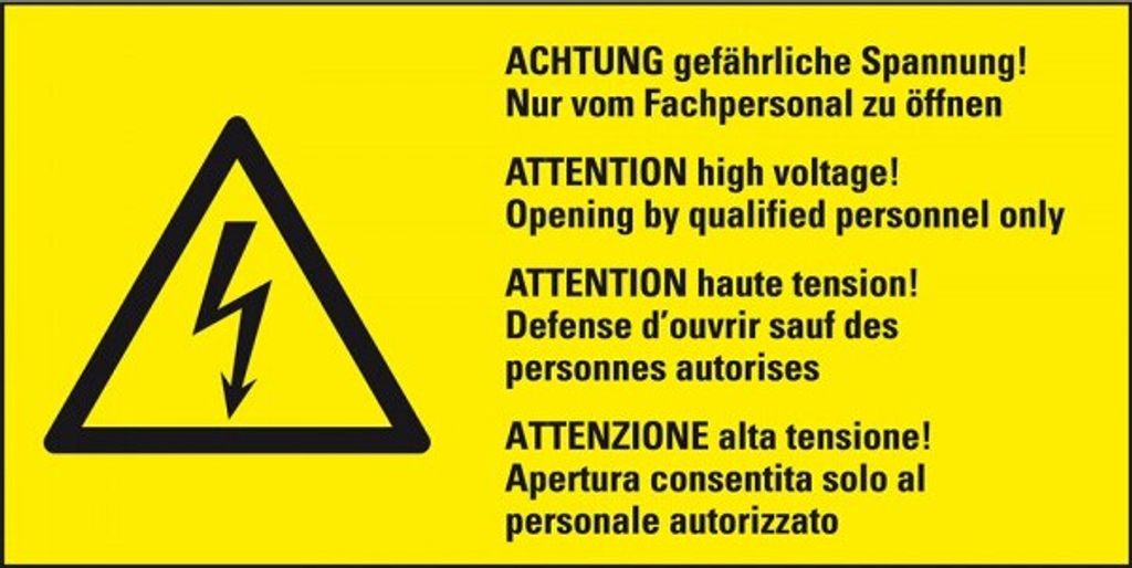 Dreifke Aufkleber I Warn-Kombischild ACHTUNG...Nur vom Fachp., RoHS konform,...