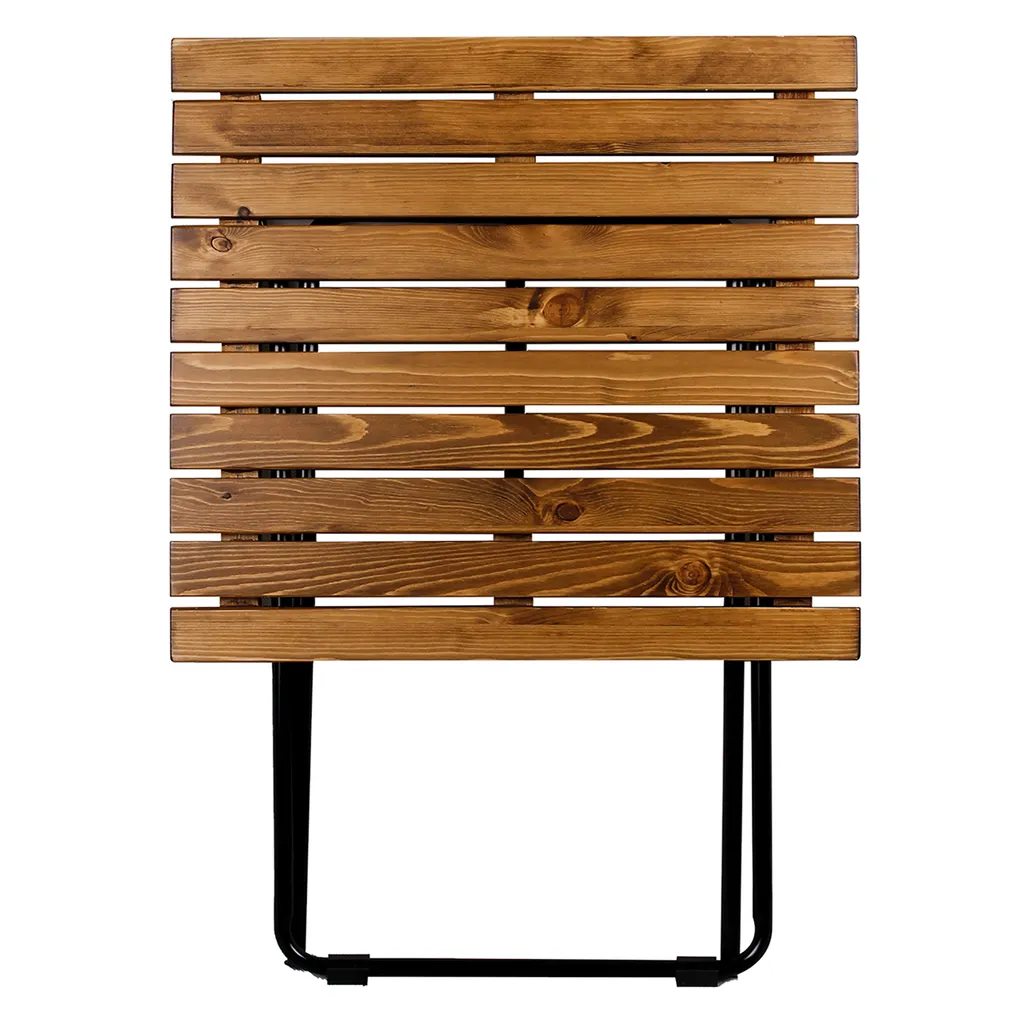 Table pliante de camping stable marron bois métal gain de place - 2