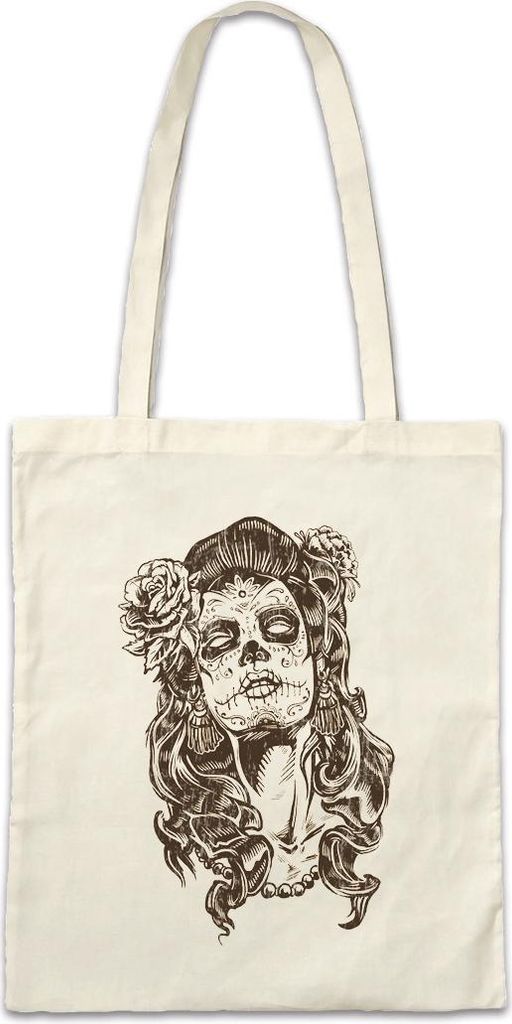 Urban Backwoods Dia de Muertos I, Stofftasche, Farbe: Beige