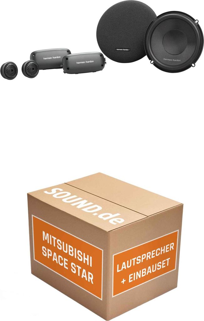 Lautsprecher Boxen Einbaupaket vorne Harman/Kardon FIT6C passend für Mitsubishi Space Star | 400Watt