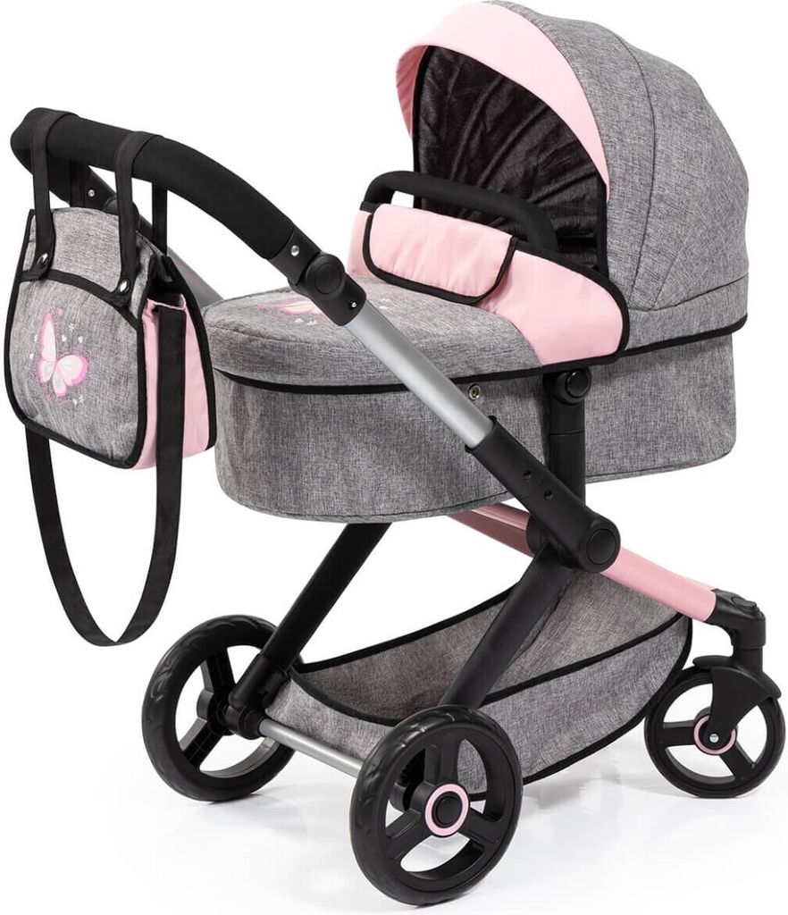 Bayer Design 17033AA, Poppenbuggy Xeo met tas, denimgrijs Productafbeelding 