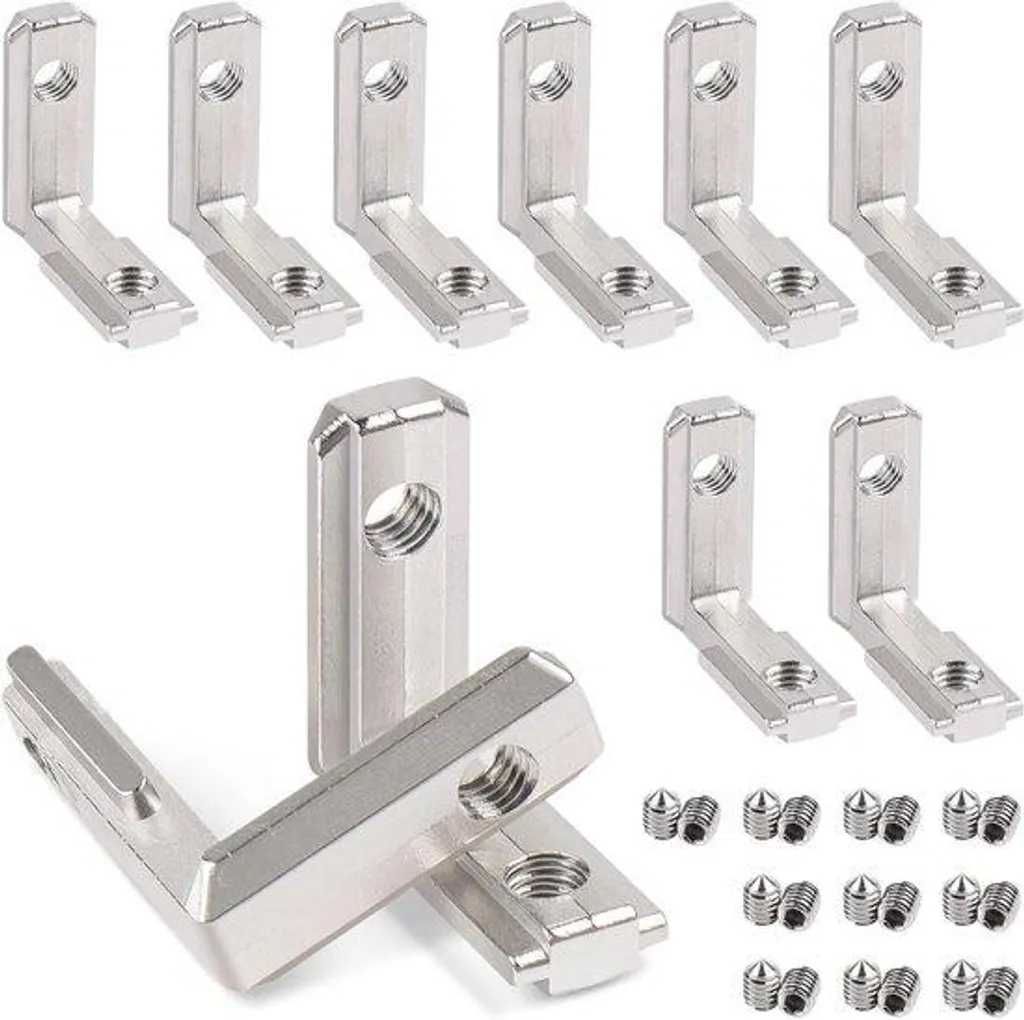 Connecteur d'Angle en T et L Série 20 M5, Lot de 10 Pièces à 90 Degrés