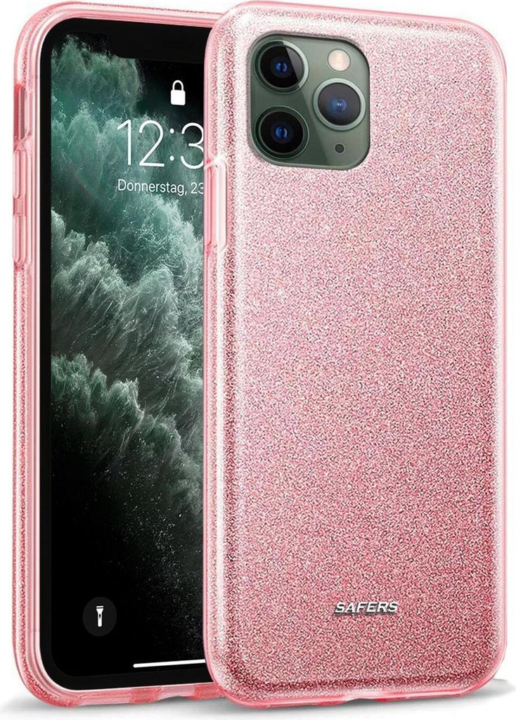 Conie Glitzer Schutzhülle für iPhone 11 Pro Hybrid Silikon Hard Case TPU Cover Hülle in Rosa