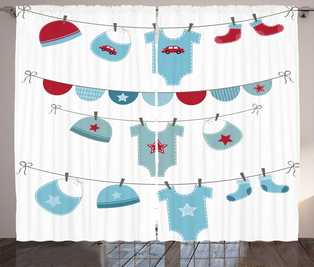 Rideau pour Chambre Enfant et Salle de Bain Motif Voitures Bleu 280cm
