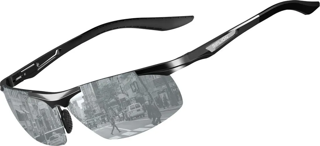 SIPLION Occhiali Uomo Polarizzati Al-Mg: Protezione UV400 Sport e Guida