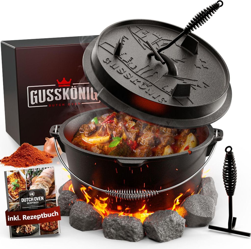 Gusskönig Dutch Oven 4,5 l mit Füßen mit Deckelheber Produktbild 