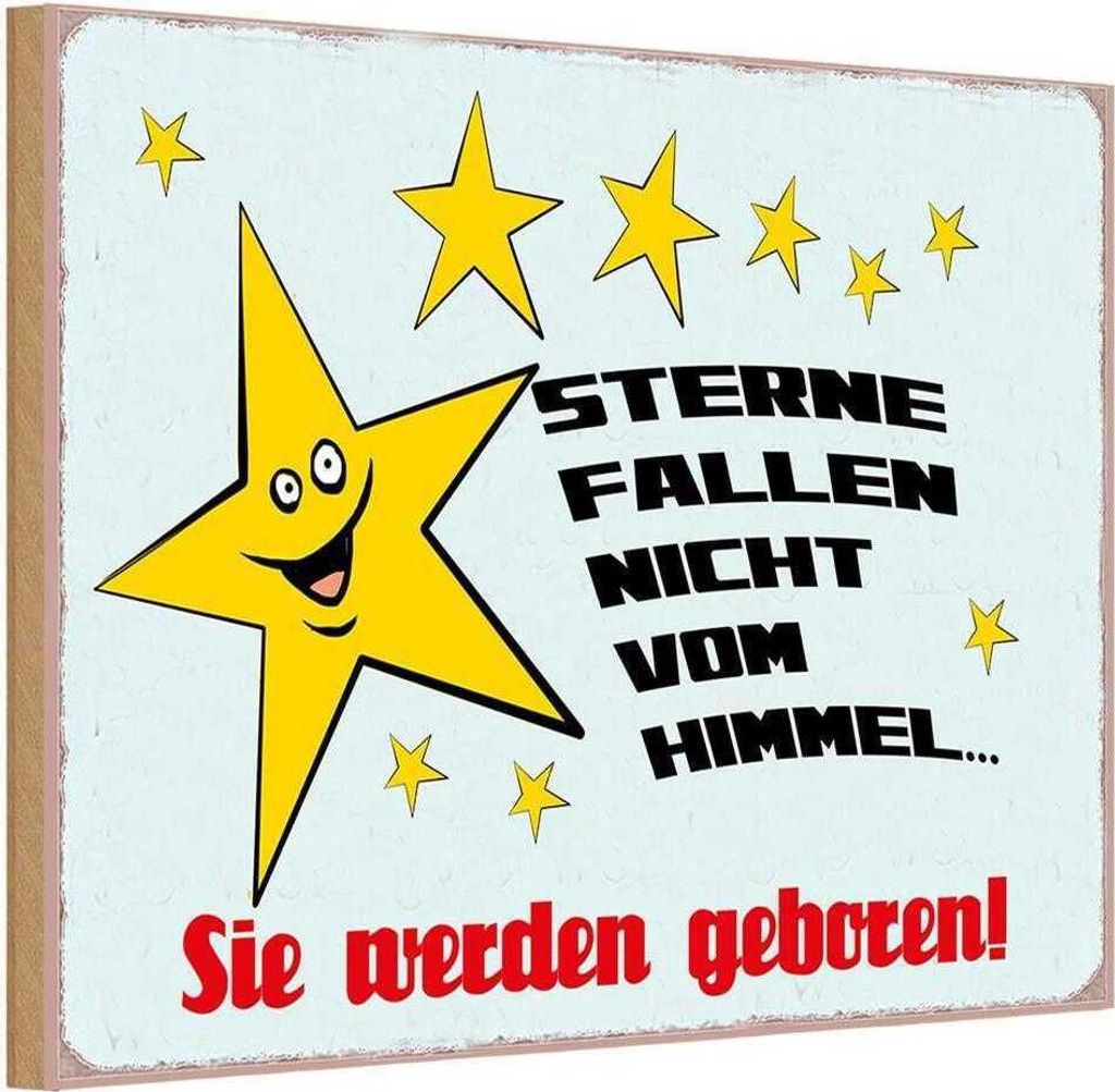 vianmo Holzschild 20x30 cm Sterne fallen nicht vom Himmel Spruch Zitat