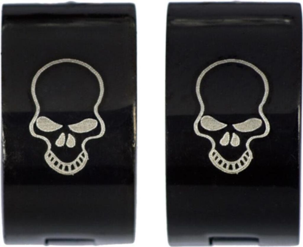 Totenkopf Schmuck: Edelstahl Creolen Ohrringe