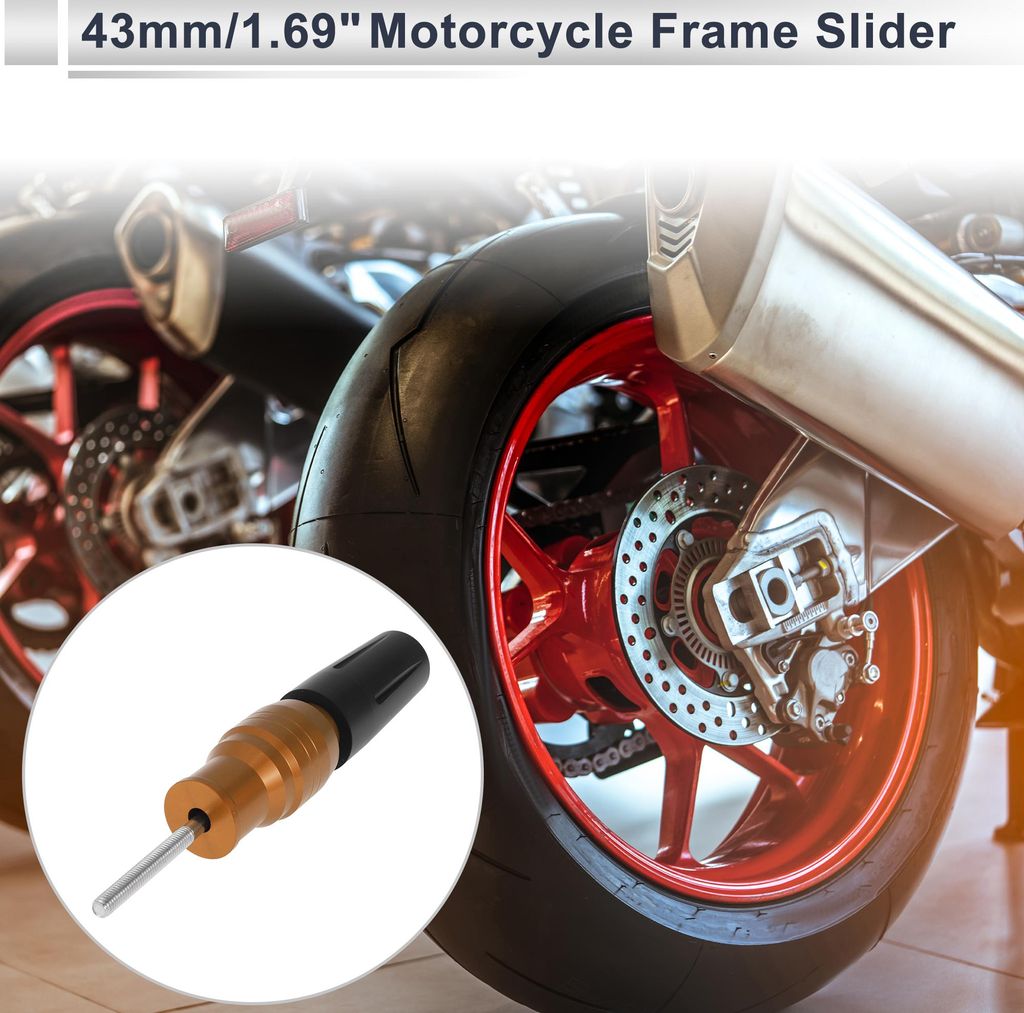 10.5mm Motorrad Slider Rahmen Aluminiumlegierung Kunststoff Rad Verkleidung Schutz Crash Pad Schutz Schutz 43mm 170mm Bolzen Orange 1 Set