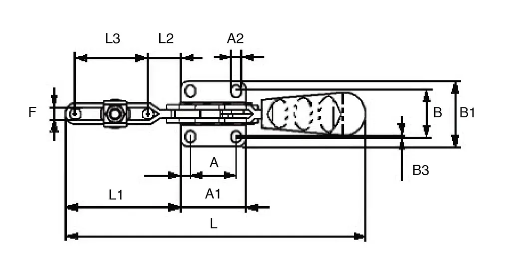 Sauterelle à serrage vertical PIHER M10 237U 56054 avec levier horizontal - 4