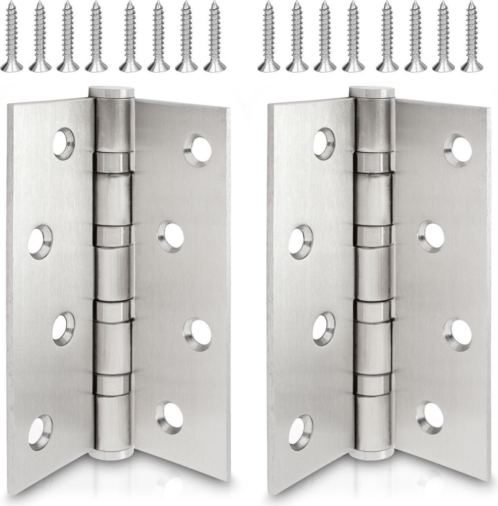 ECENCE Edelstahl Tür-Scharnier 2x Silber Türband, Beschlag, 4-fach Stahlkugel gelagert Edelstahls