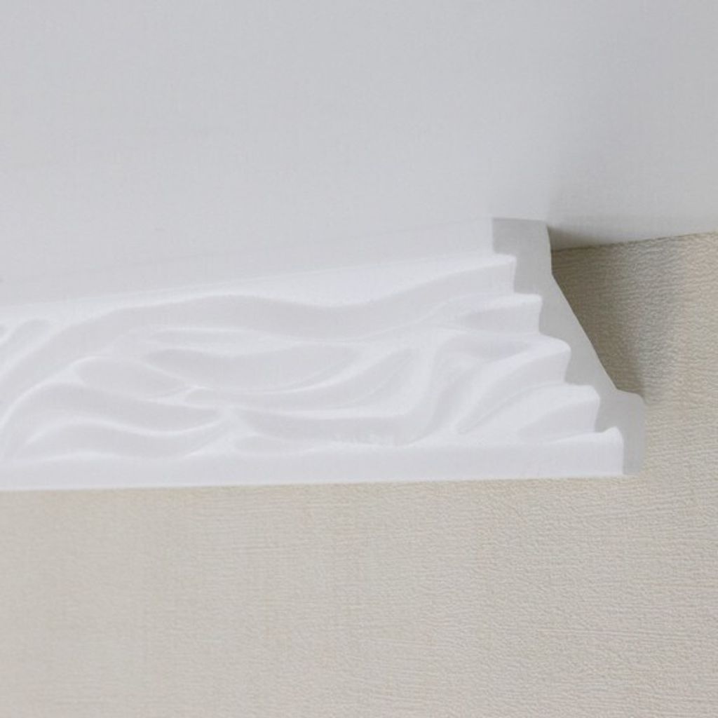 PROVISTON Stuckleiste 55 x 55 x 2000 mm Deckenleiste Polystyrol Styroporleiste Weiß Leicht und stabil Hochwertig Schnell montiert