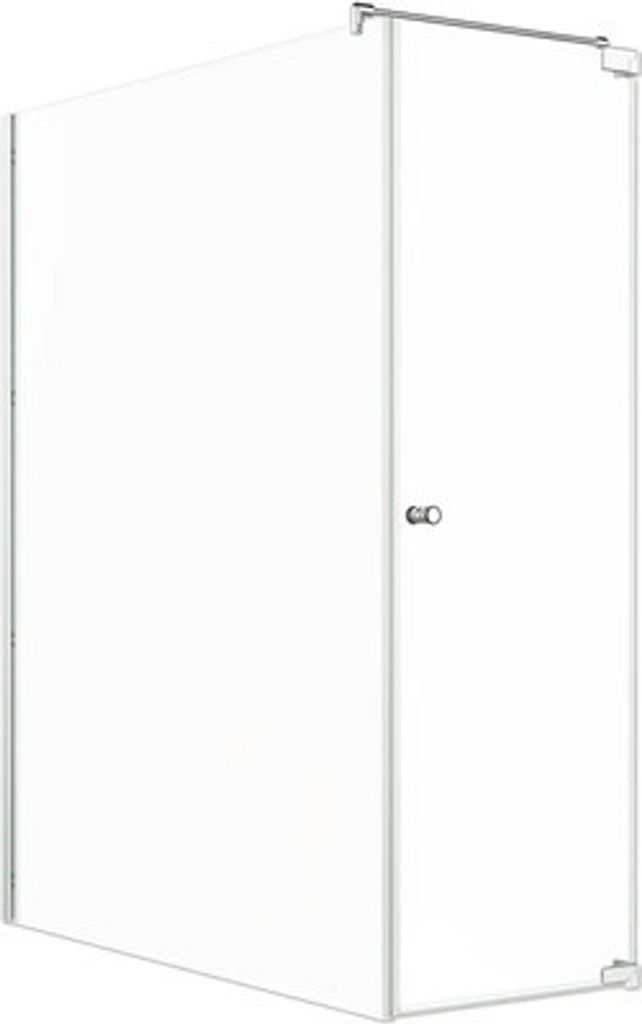 Jungborn Duschtür mit Seitenwand SETTE Drehtür rechts Seitenwand links 170 x 80 cm Profil silber Klarglas mit schmutzabw