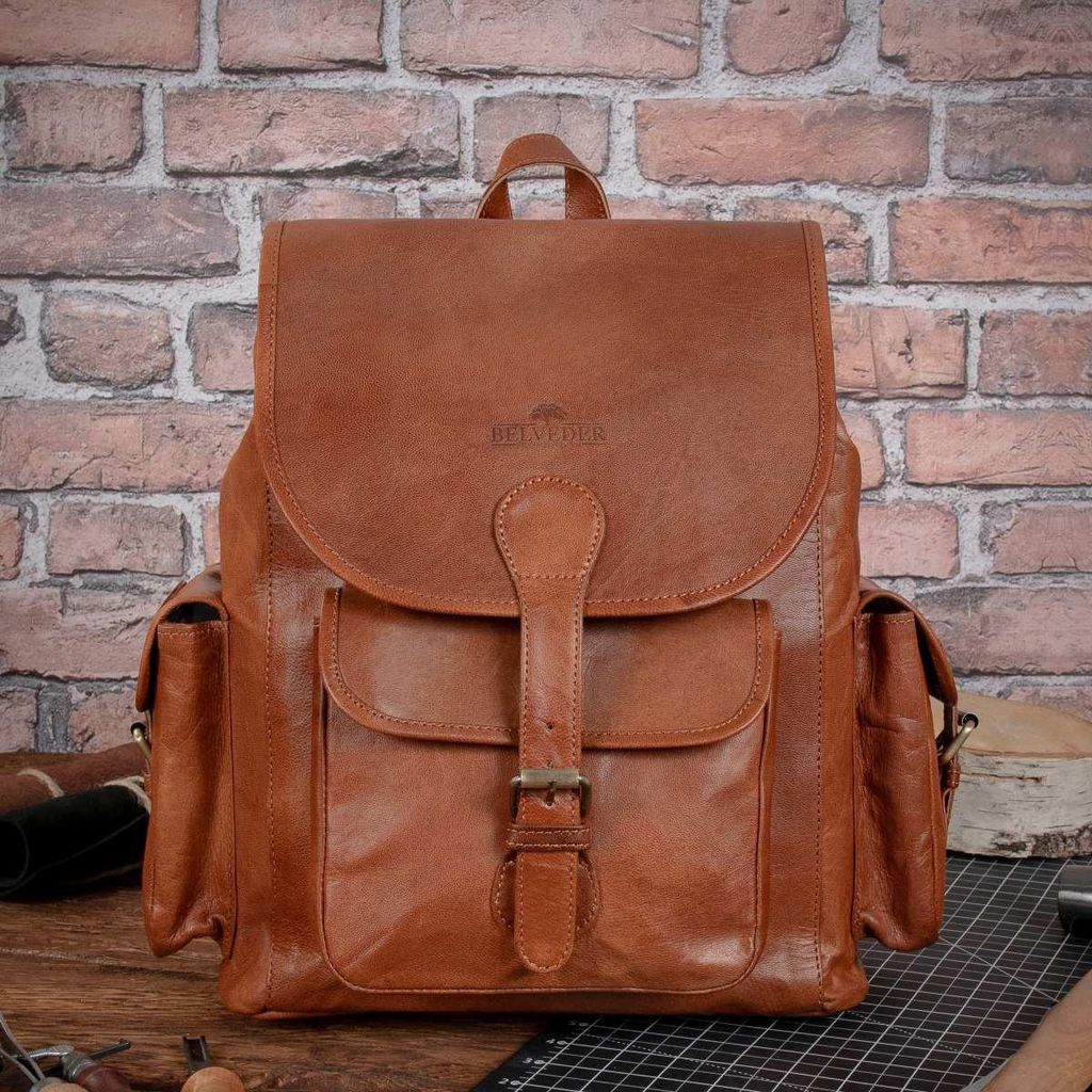 Belveder Rucksack aus Echt-Leder Kurierrucksack Produktbild 