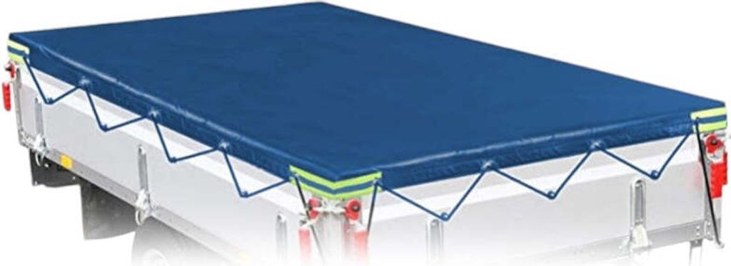 Anhängerdeckel – 258 x 138 x 5 cm – Blau – Anhängerplane mit elastischem Band – Wasserabweisend – Für optimale Witterungsschutz