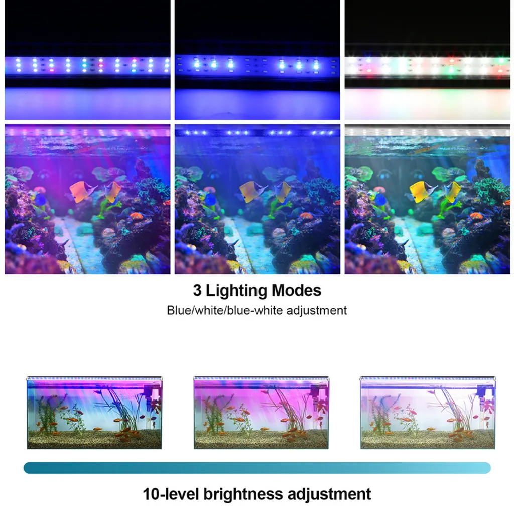 Lampe LED pour Aquarium Planté 64-90 cm Dimmable 28W avec Timer Intégré - 7