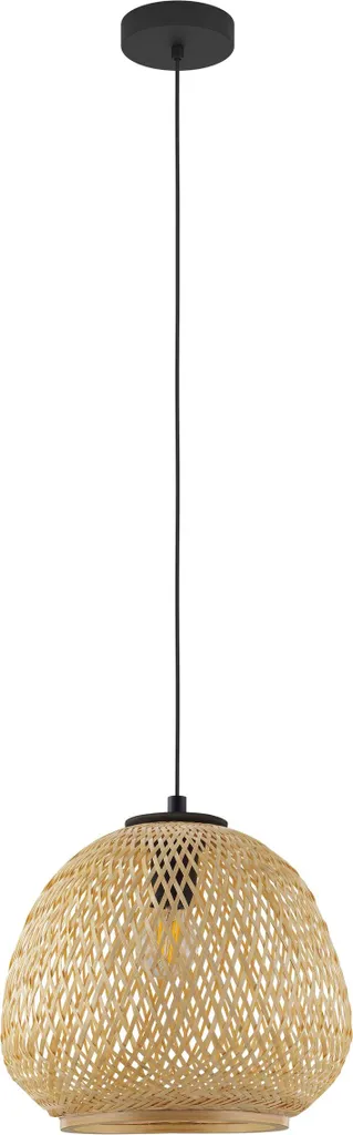 Eglo 43261 DEMBLEBY Suspension E27 Ø320mm Luminaire Noir et Naturel