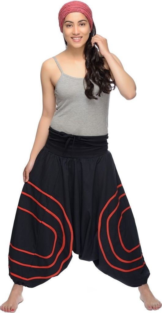 Haremshose "Cercles" - Pumphose - Aladinhose - Pluderhose - Freizeithose - für Damen, rot S/M
