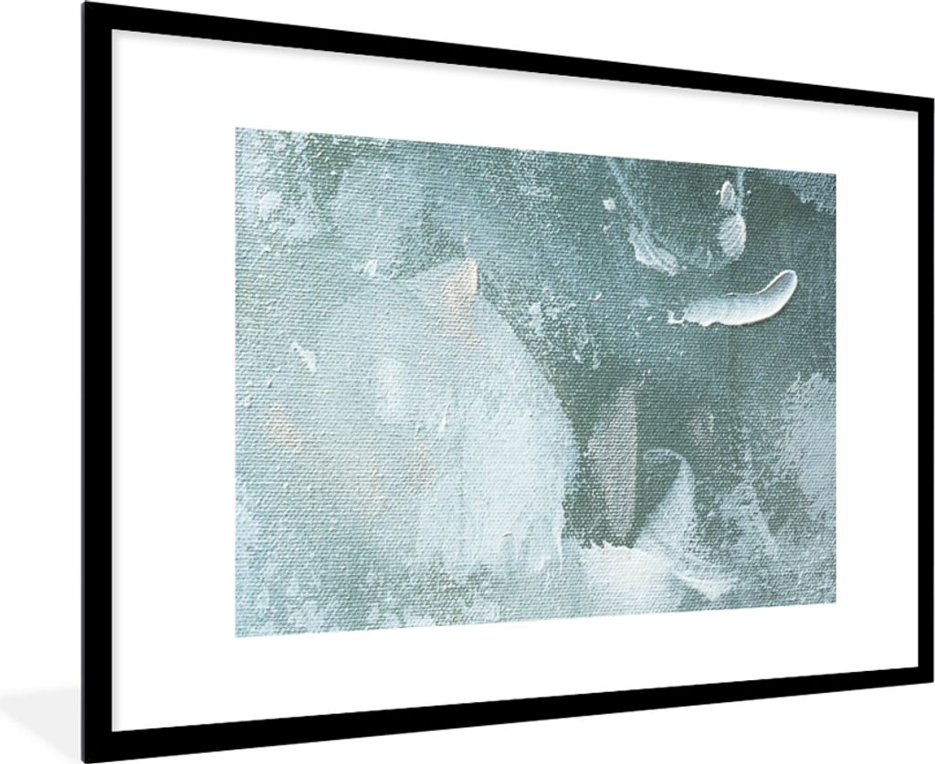 MuchoWow Gerahmtes Poster Acrylfarbe - Abstrakt - Design 90x60 cm - Poster mit Schwarzem Bilderrahmen Wandposter Rahmen Foto Bilder - Wanddekorat...