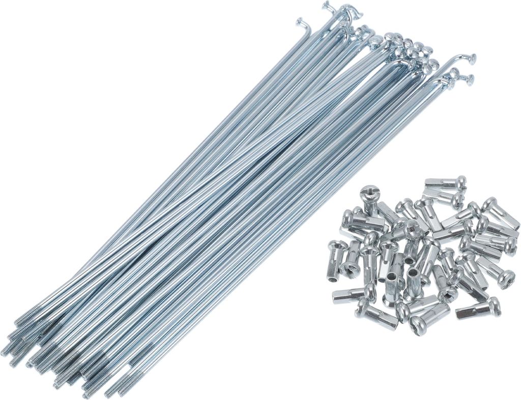 Fahrradspeichen Fahrradrad Speichen Silber Ton Nippel 1 Satz 13G 167mm Länge 45 Stahl verzinkt