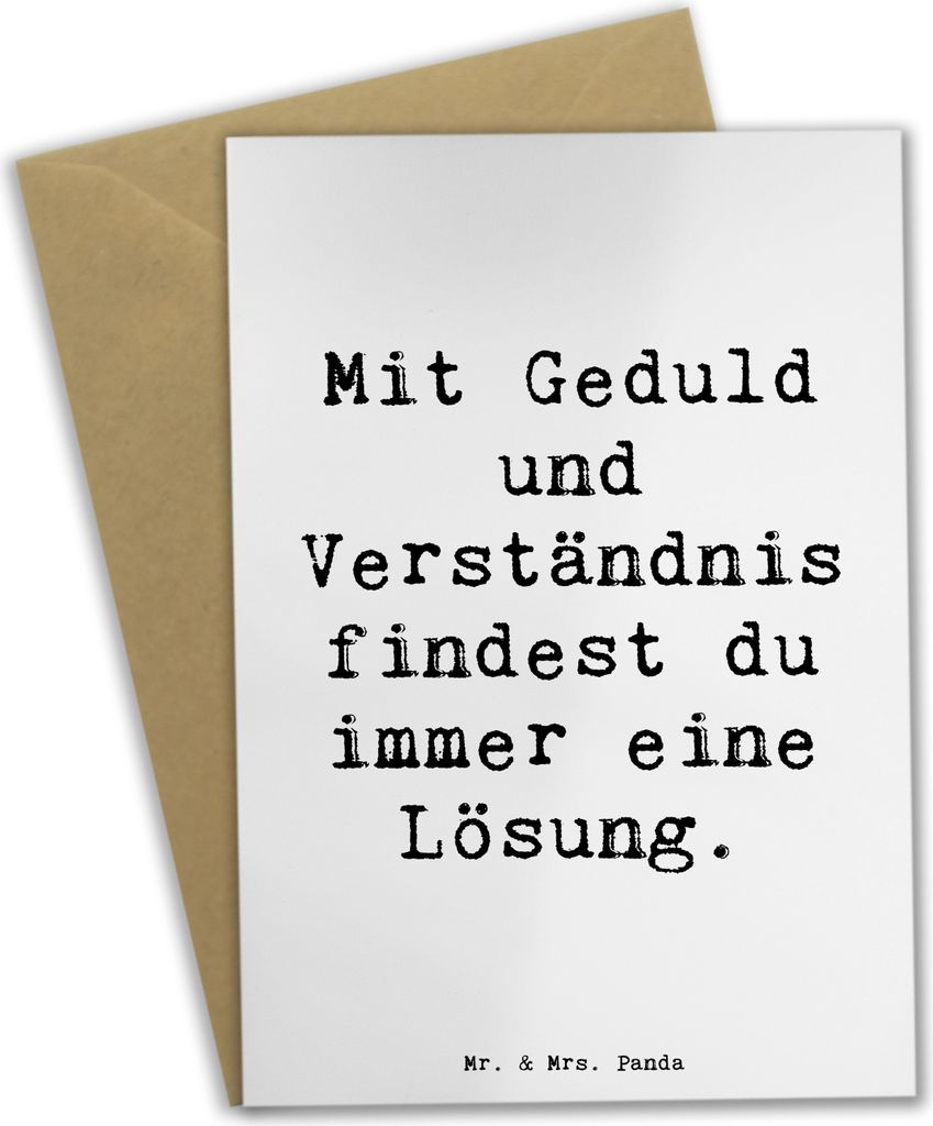Mr. & Mrs. Panda Glückwunschkarte Spruch Konflikte friedlich lösen - Weiß - Geschenk, weihnachtskarten, einladungskarten, Konfliktlösung, Zuver...