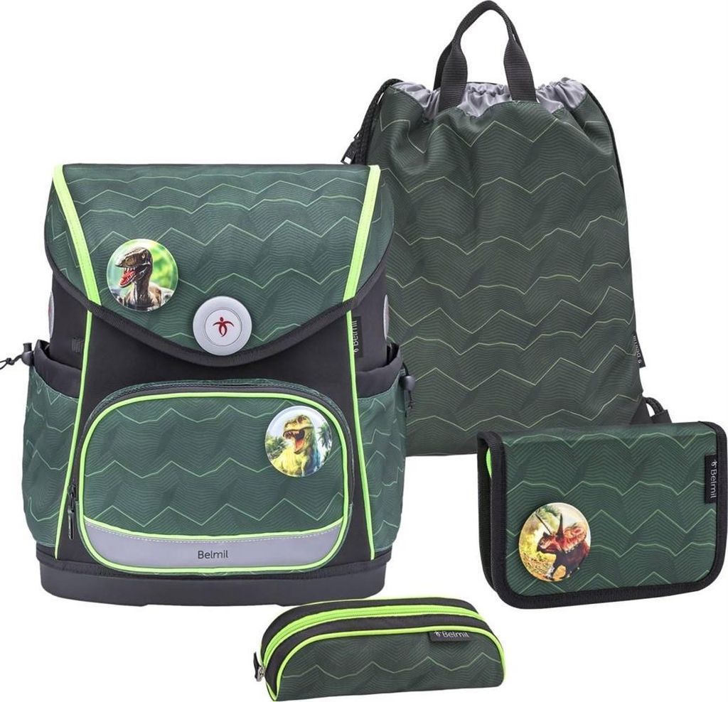 Belmil Compact Plus Premium Schulranzen Set 5-teilig "Twist of Lime"