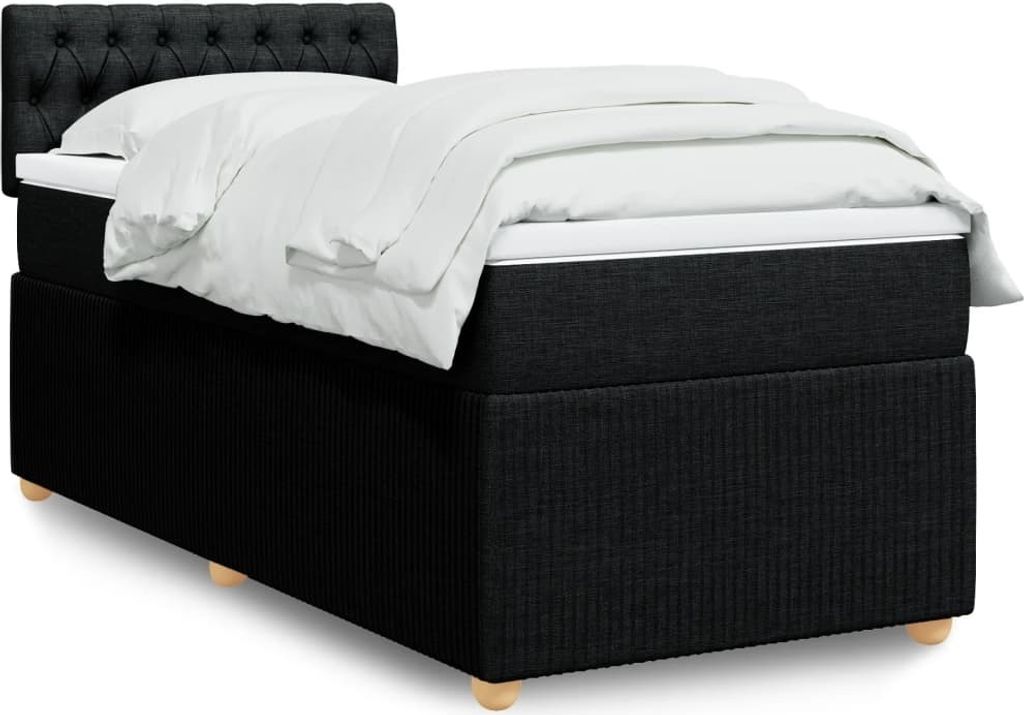 Maison Exclusive - Boxspringbett mit Matratze Schwarz 80x200 cm Stoff