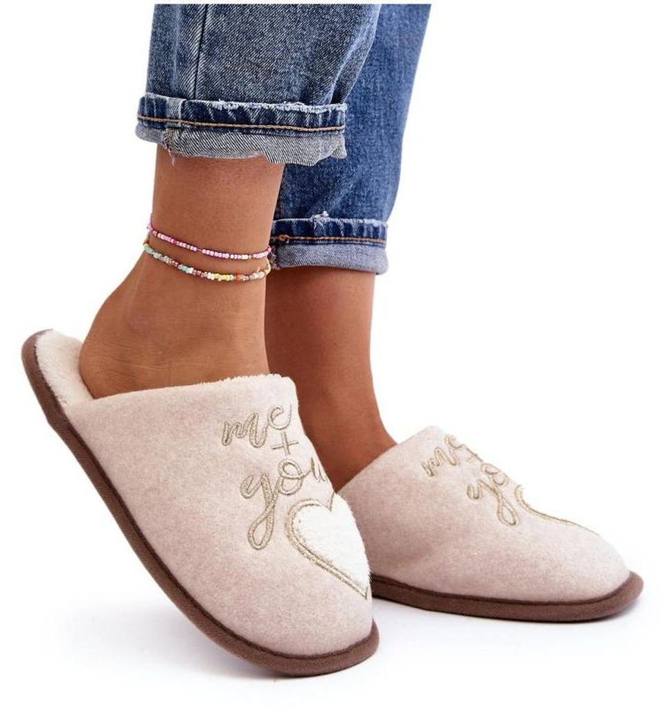 Damen Klassische Gefütterte Hausschuhe in Beige Mabira 36/37