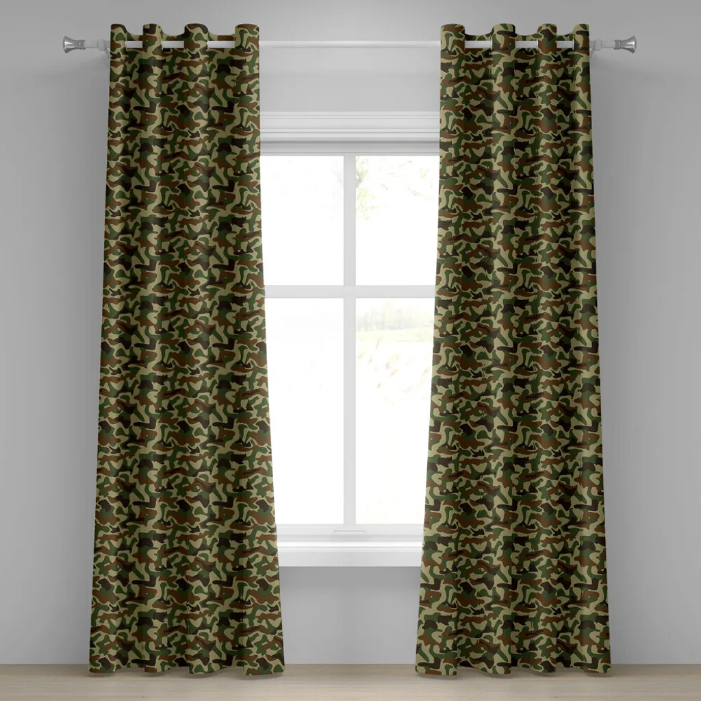 Tende Decorative Camouflage ABAKUHAUS | 2 Pannelli 280x225cm Kaki