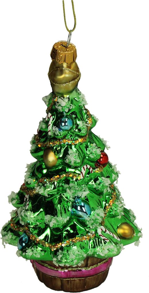 Christbaumschmuck Glas 15,2m Tannenbaum mit Kugeln Figur Grün